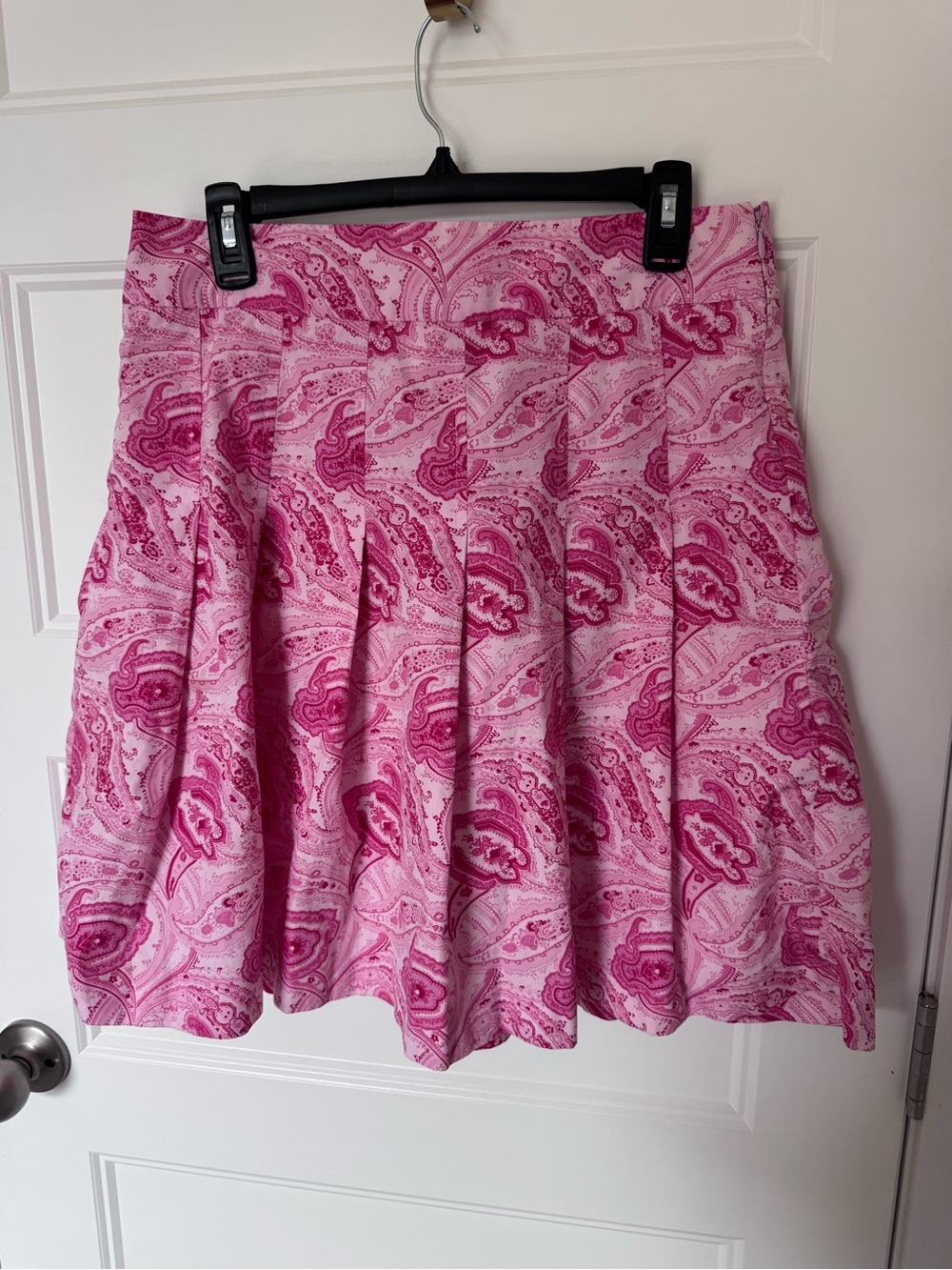 J Crew Pink Paisley Pleated Mini Skirt 100% cotton preppy girly